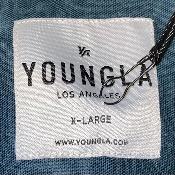 🛑 SOLD 🛑 NWT Forest Green YoungLA Wallstreet Dress Shirt Men’s XL - Picture 4 of 8